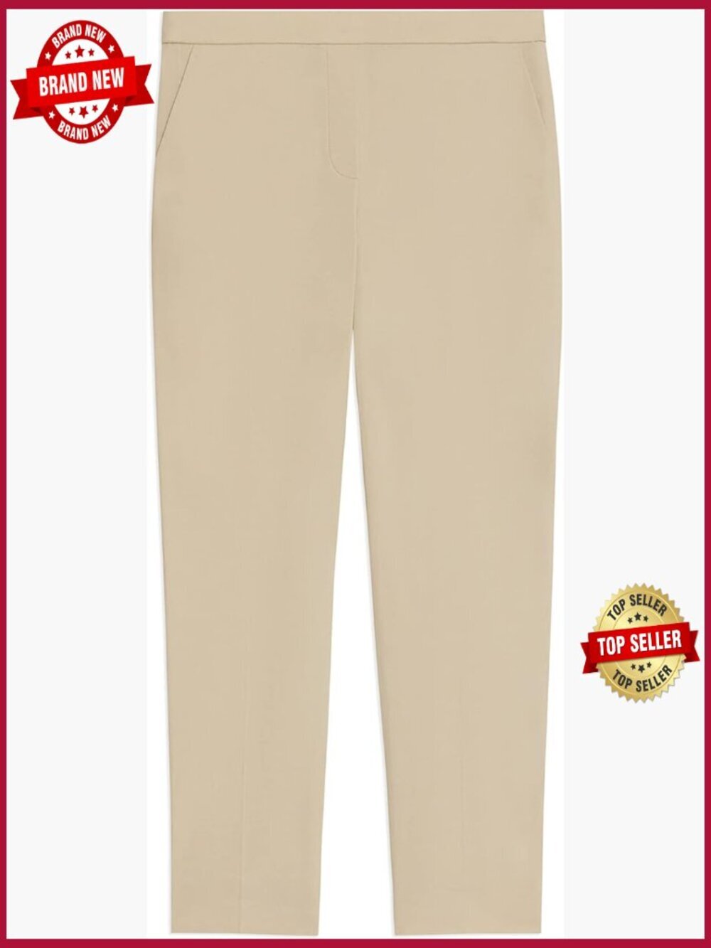 Slim Leg Pull-on Ankle Pants with Slant Pockets - Stretch Linen Blend